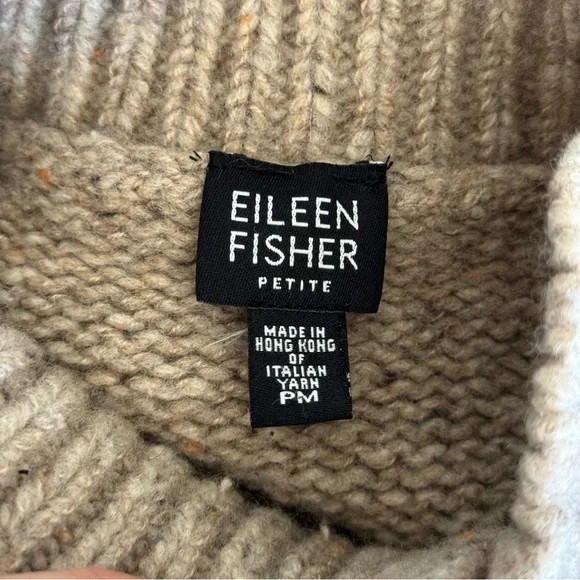 Vintage Eileen Fisher Merino Wool Sweater Mock Neck - Picture 3 of 9